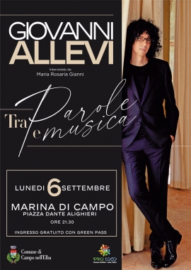 Incontro tra Parole e Musica, il 6 settembre a Campo con il compositore e pianista Giovanni Allevi