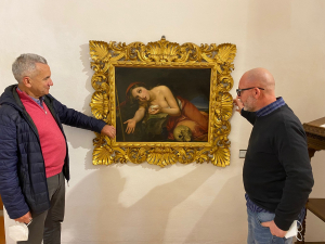 Un quadro della Pinacoteca Foresiana in esposizione a Palazzo Pitti