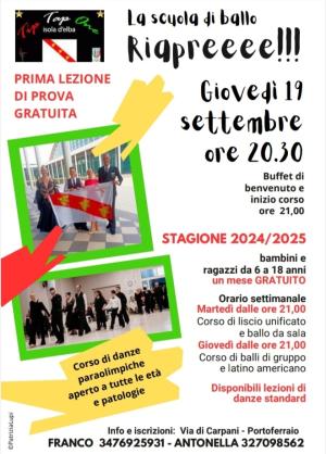 Ripartono i corsi di danza alla scuola Tip Tap One Elba