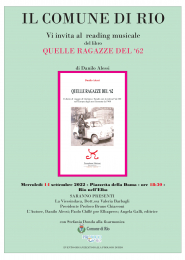 A Rio Elba lettura musicale del libro &#039;QUELLE RAGAZZE DEL ‘62&#039;